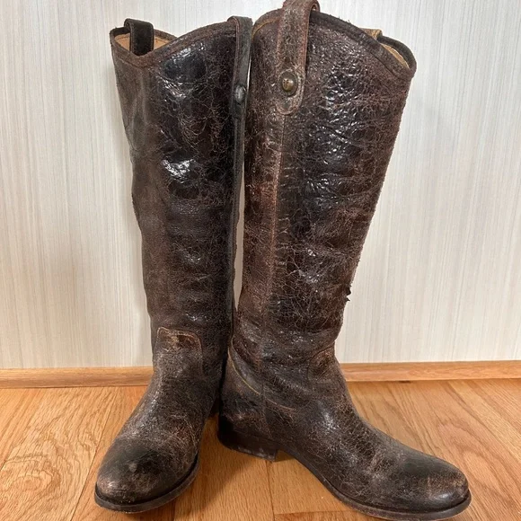 Frye Brown Leather Tall Boots - Picture 1 of 5